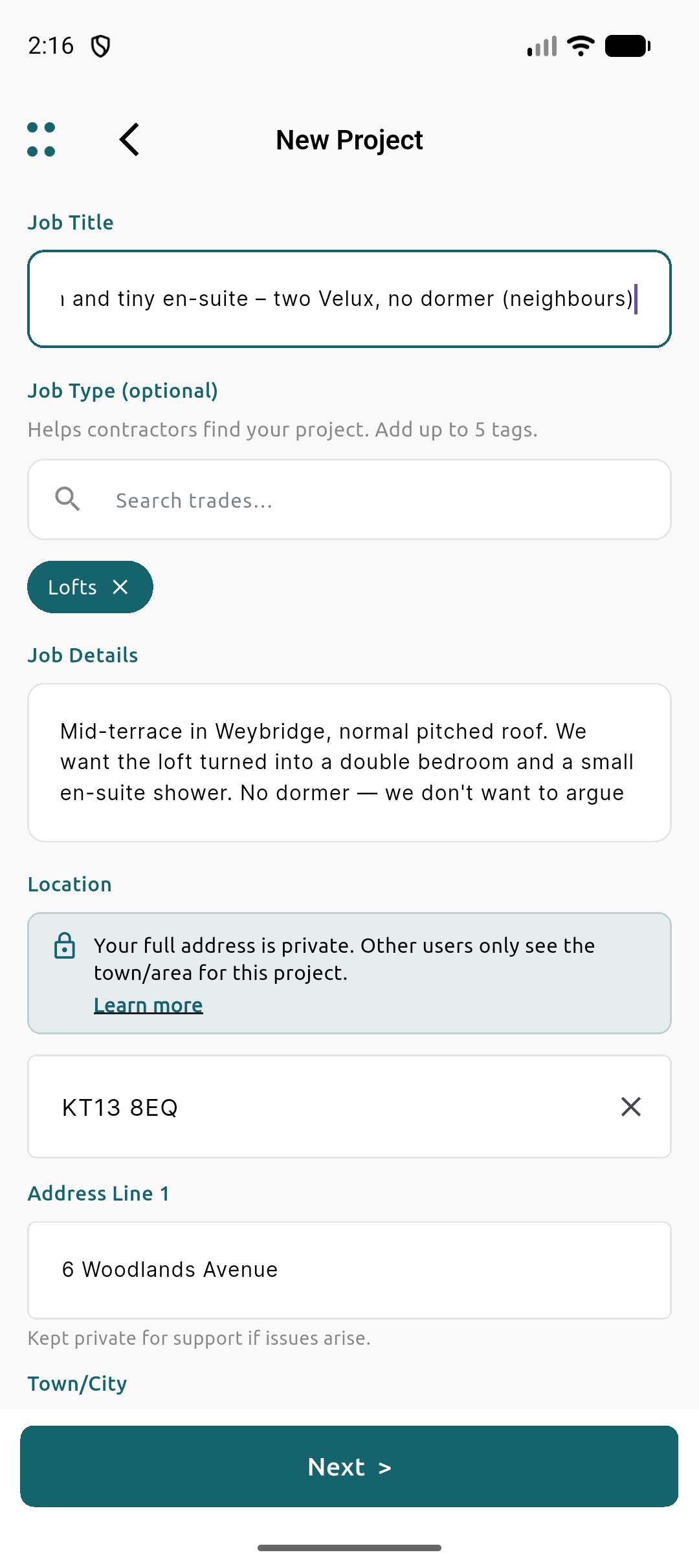 Fort app project summary with milestones and finances