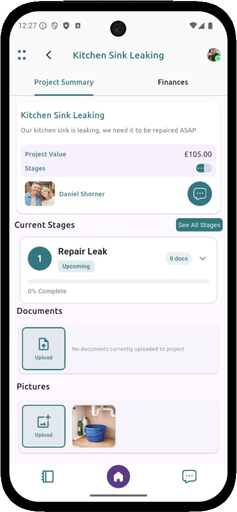 Fort App project summary screen