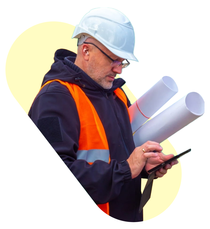 Construction worker on Fort app