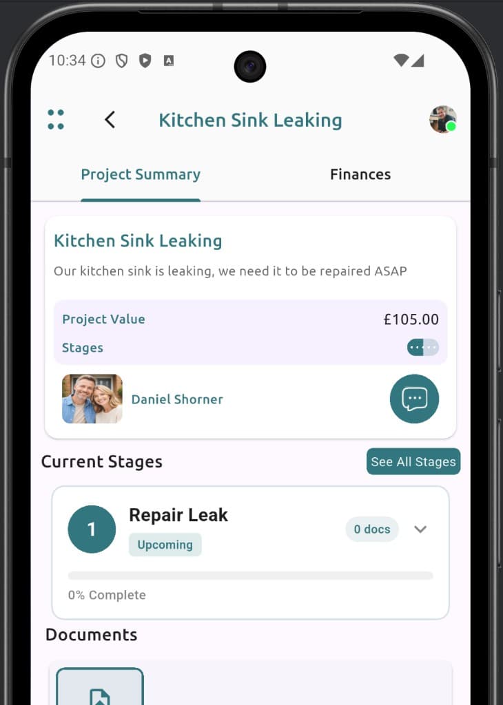 Fort app project summary screen